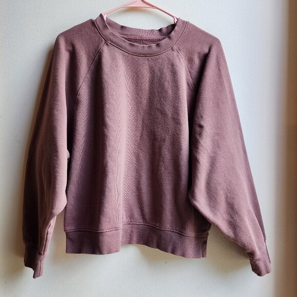 Old Navy Mauve Cropped Batwing Sweatshirt Size Large - Picture 3 of 14